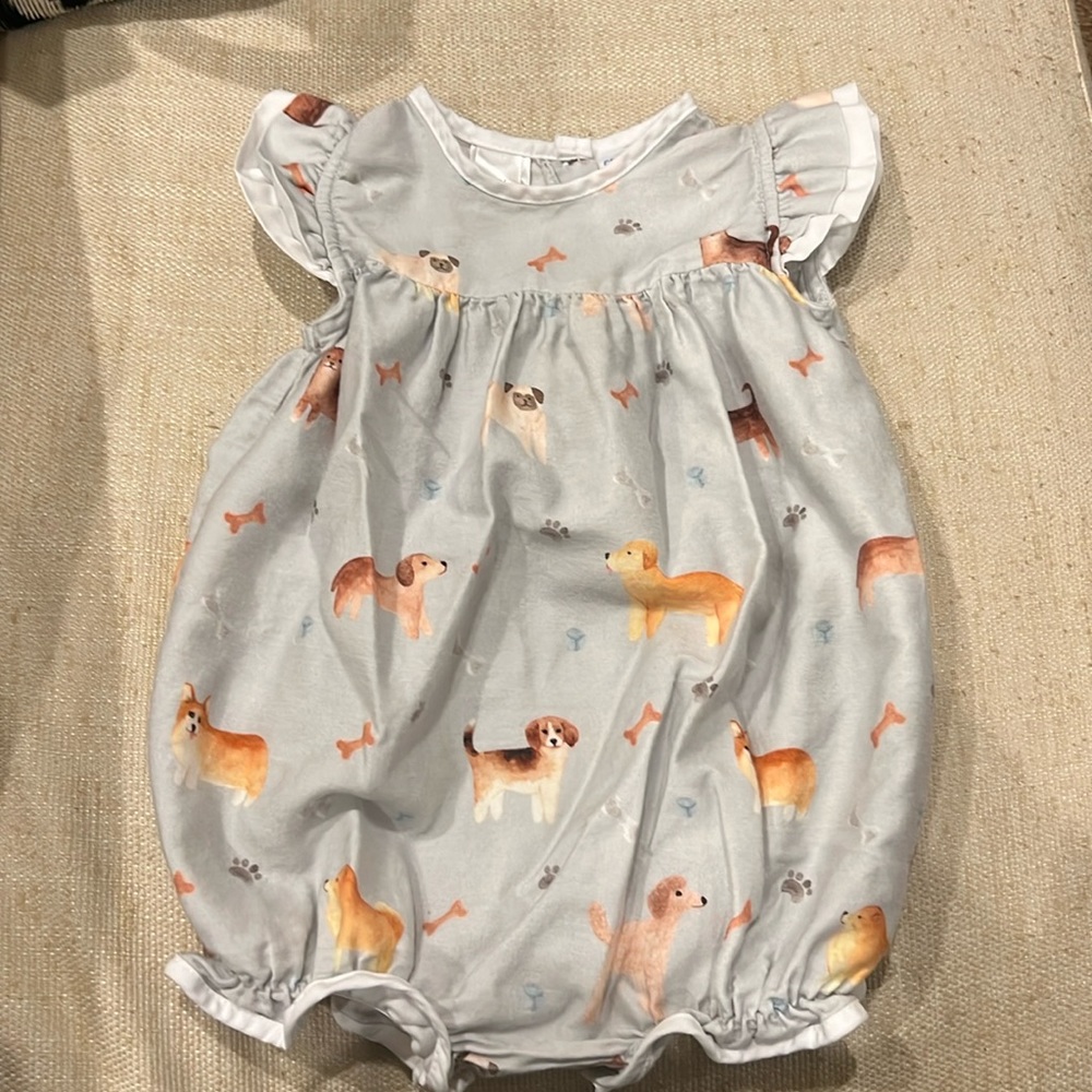 Lulu Bebe Dog Print Bubble | sz 18 mo